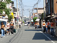 熊本市街(避難実験の様子)